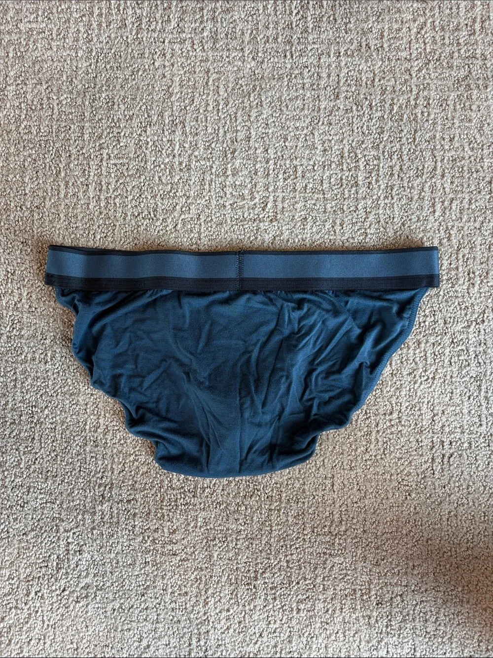 Obviously Men's Navy Briefs with Logo Waistband